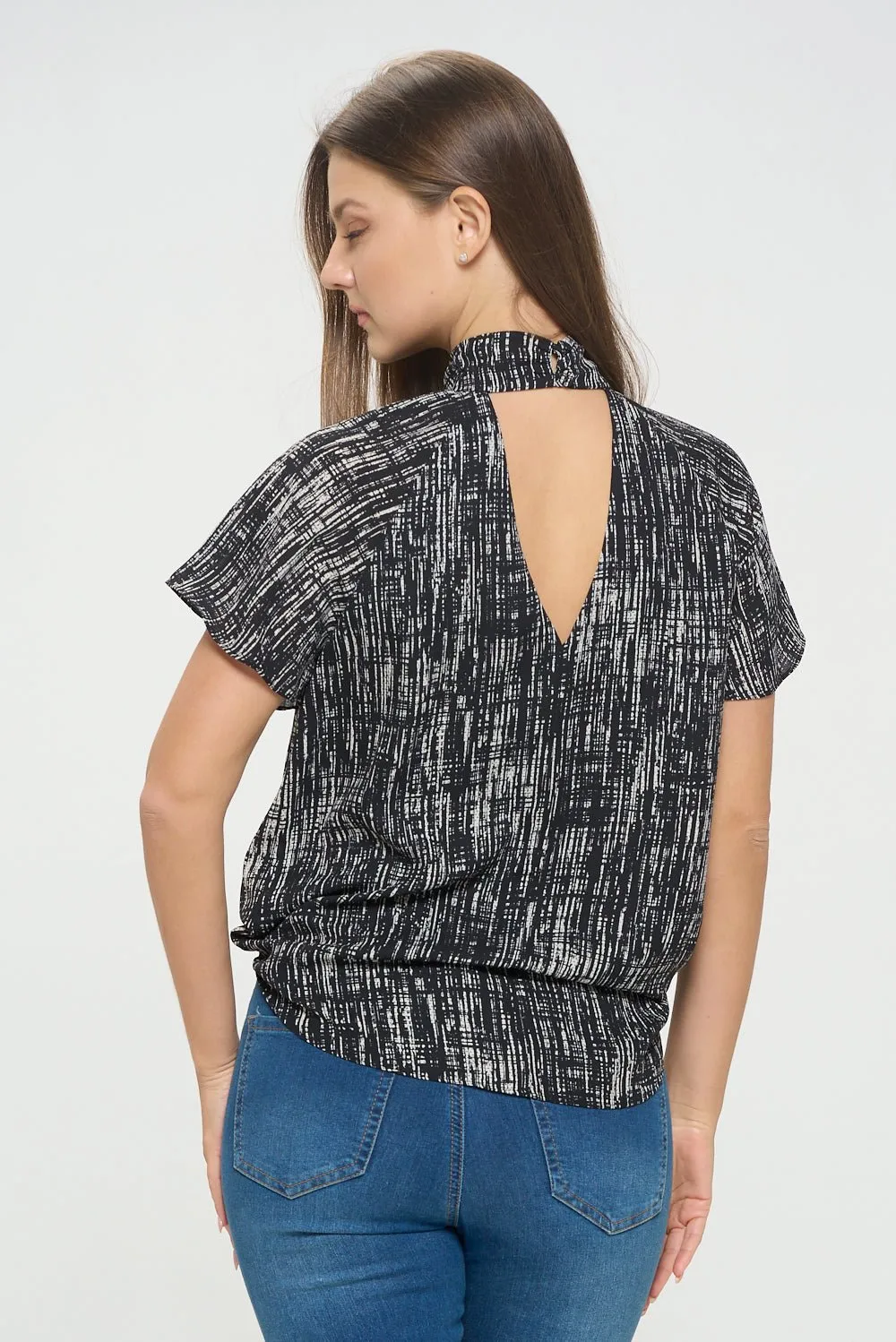 Camilla Flutter Sleeve Top With Cutouts