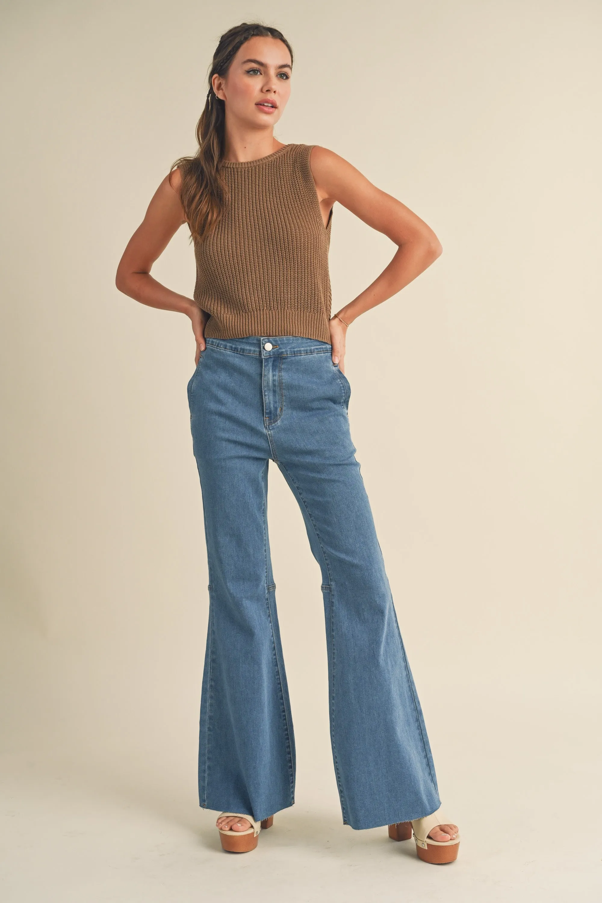 Camilla Twisted on Back Knit High Neck Top
