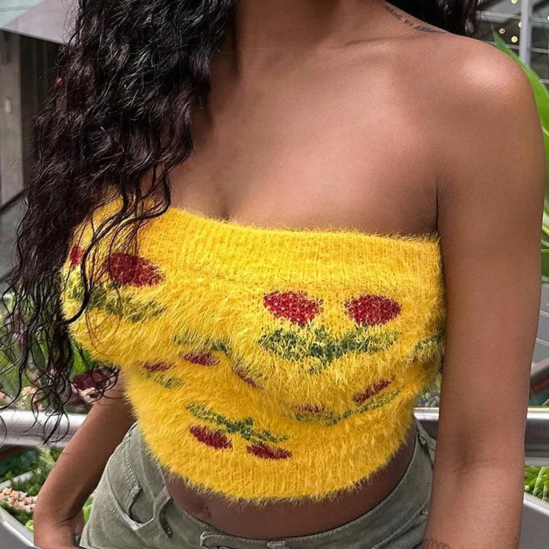 Can't Hear My Thoughts Bandeau Crop Top