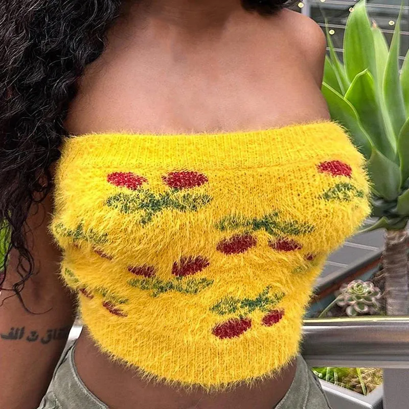 Can't Hear My Thoughts Bandeau Crop Top