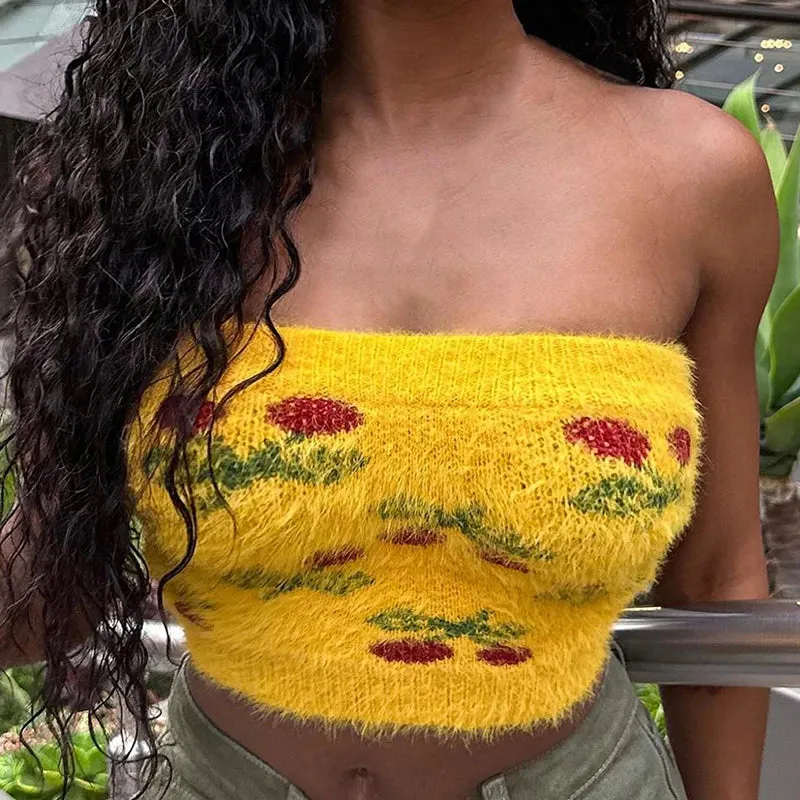 Can't Hear My Thoughts Bandeau Crop Top