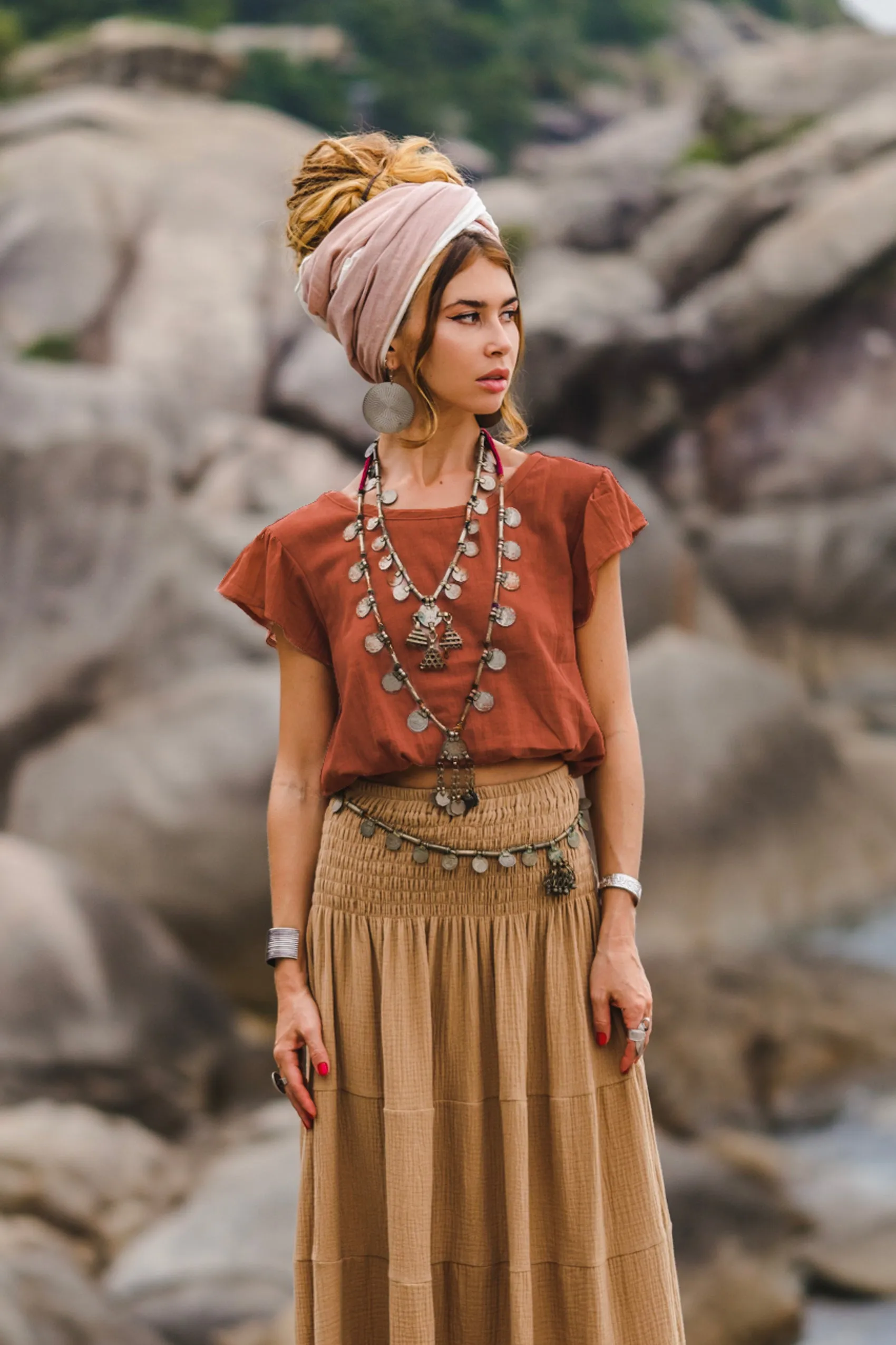 Cap Crop Top Sina Rust