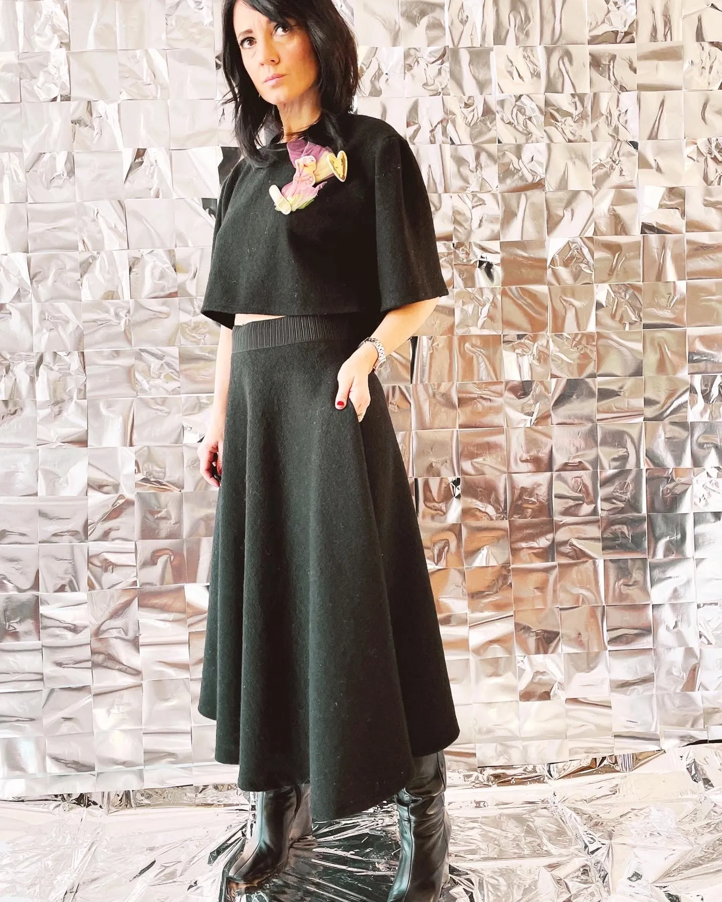 Carine Crop Top in Boucle Wool - MADE TO ORDER