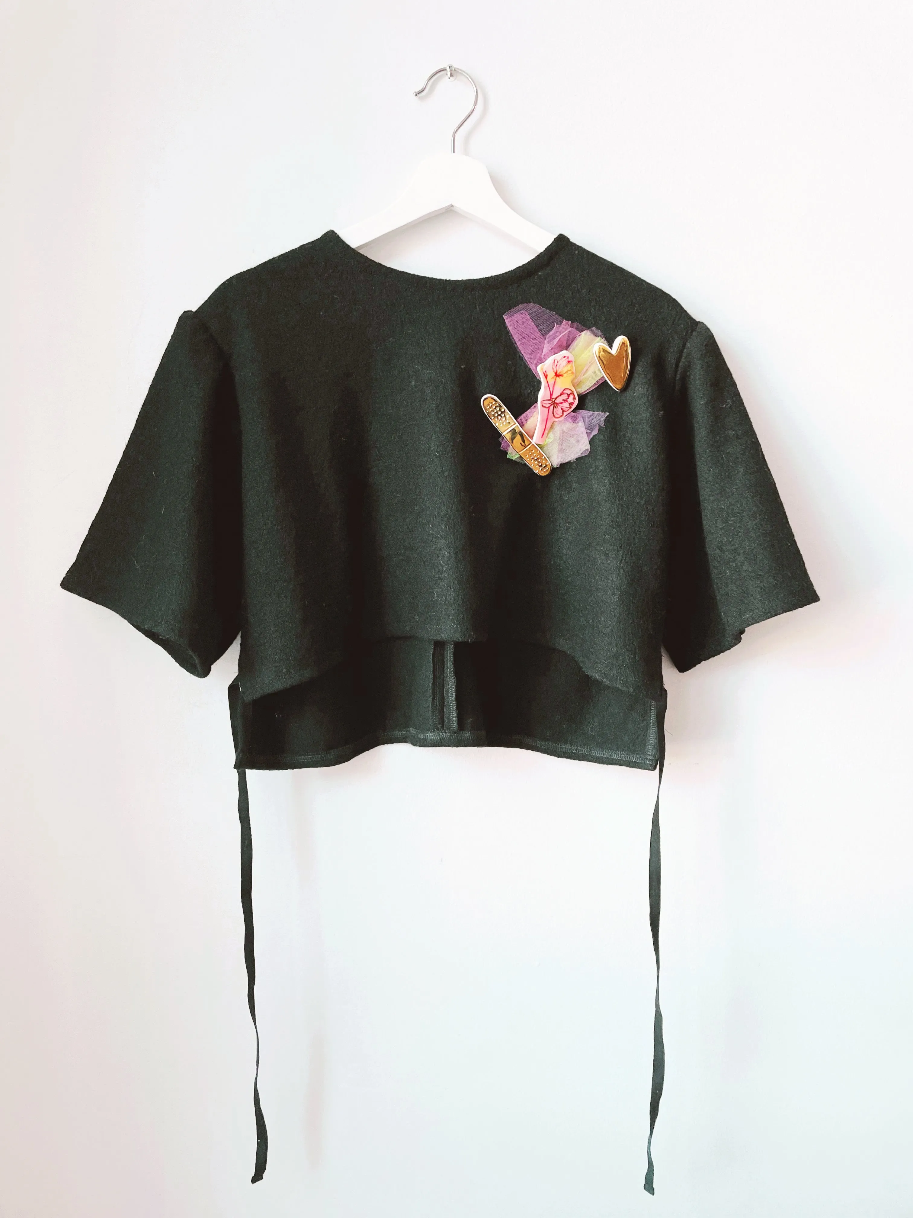 Carine Crop Top in Boucle Wool - MADE TO ORDER