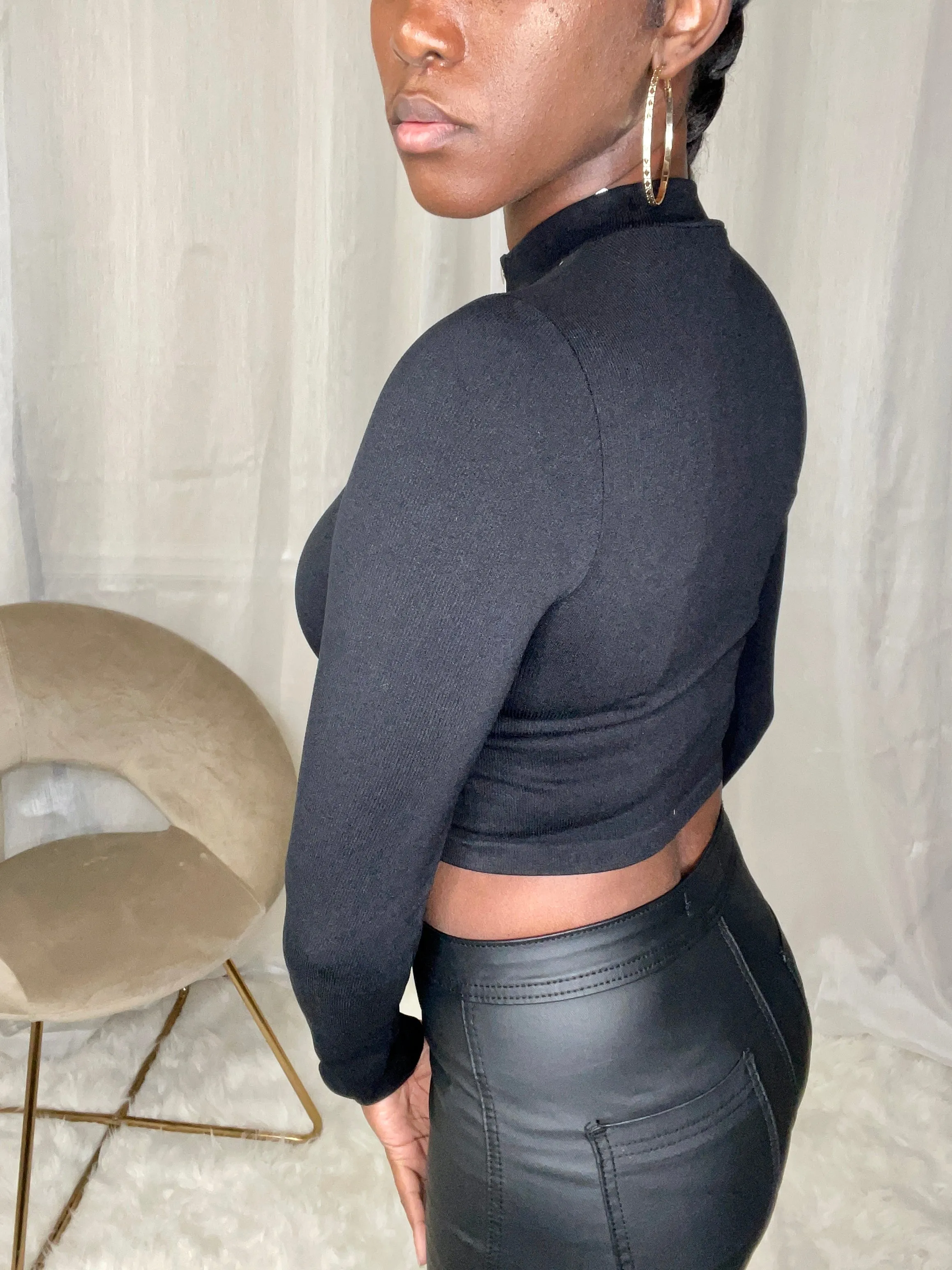 Carmen Long Sleeve Top | Black