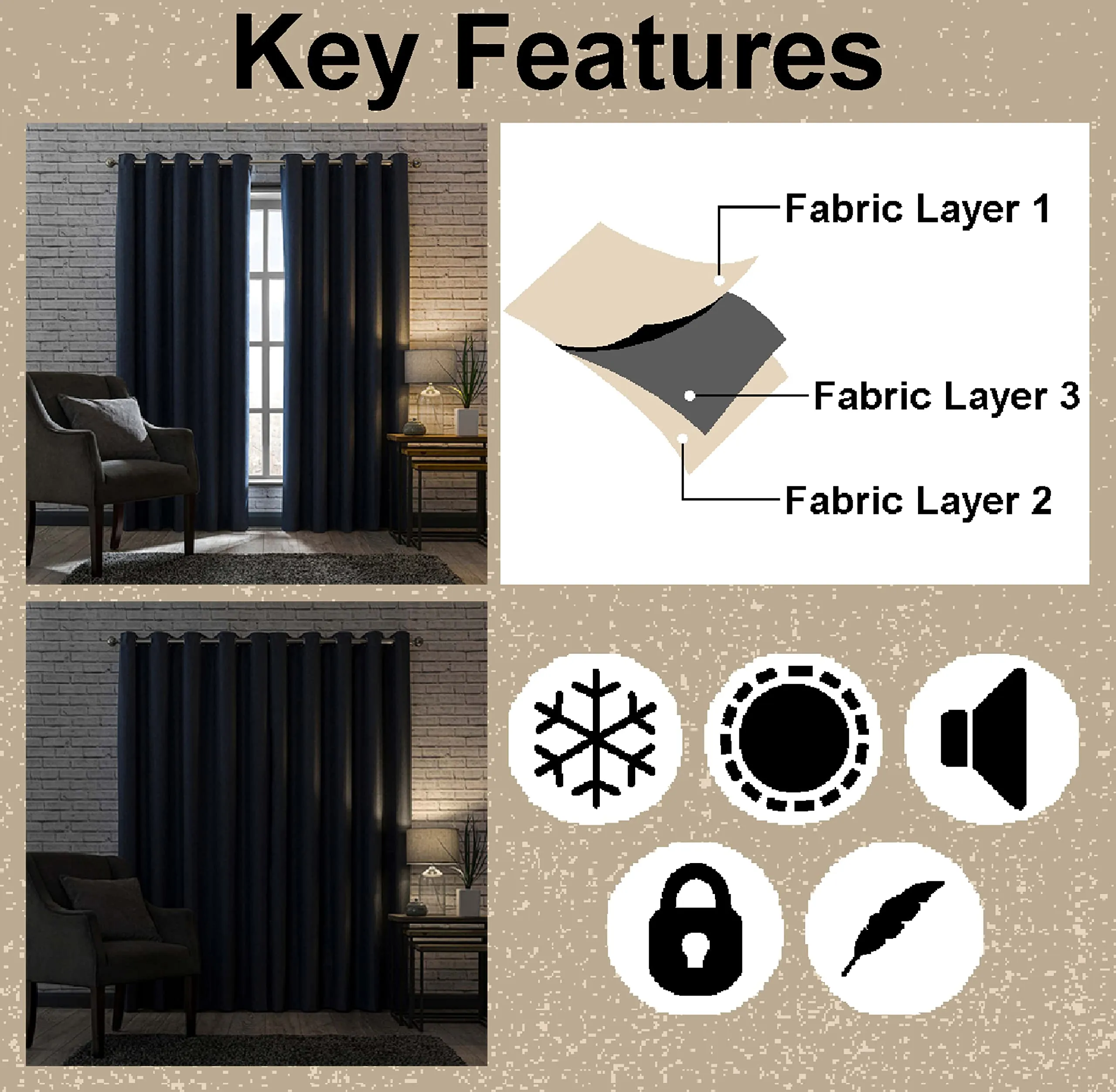 Casableu Coco 2 Piece Polyester Eyelets (Steel) Blackout Curtains with Tie Back, Bedroom Living Room (Lime, 9 Ft x 4.2 Ft)