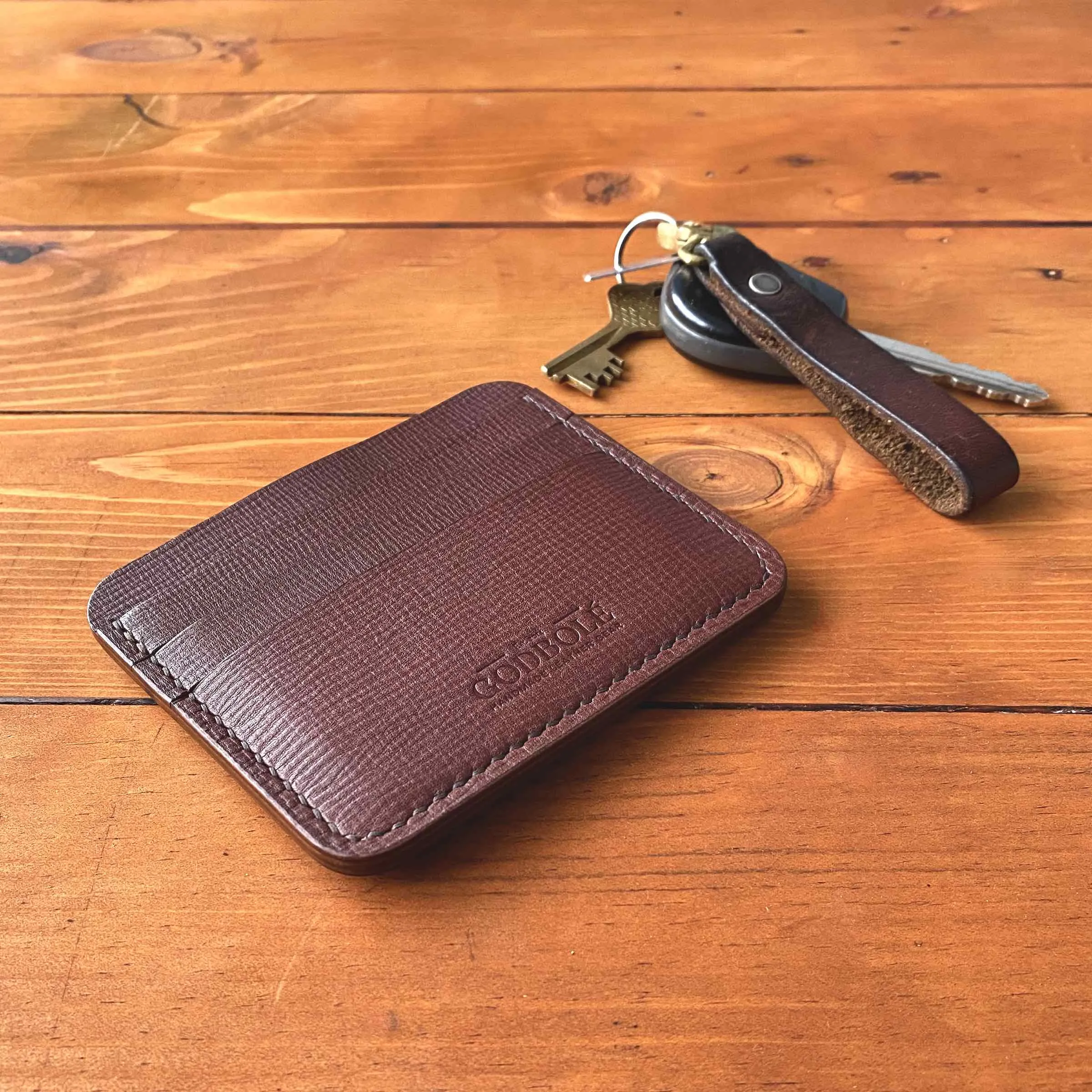 Cash   Card Sleeve - Textured Leather