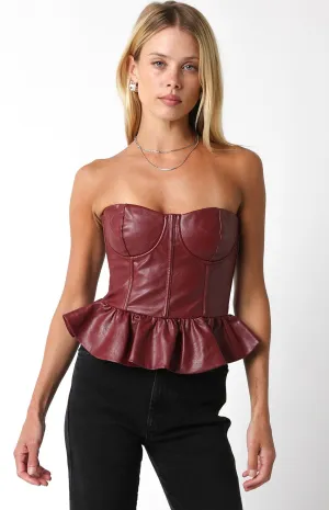 Celine Faux Leather Top
