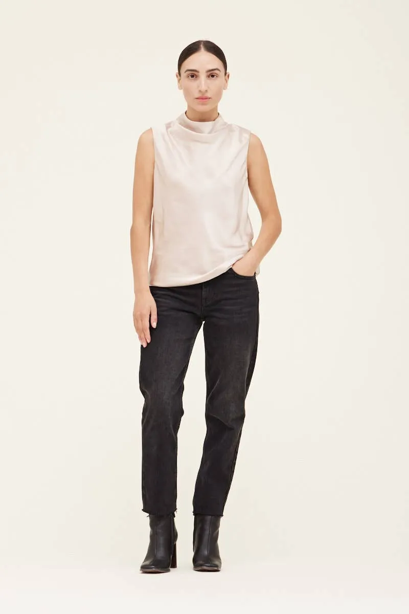 Champagne Satin Tank Top