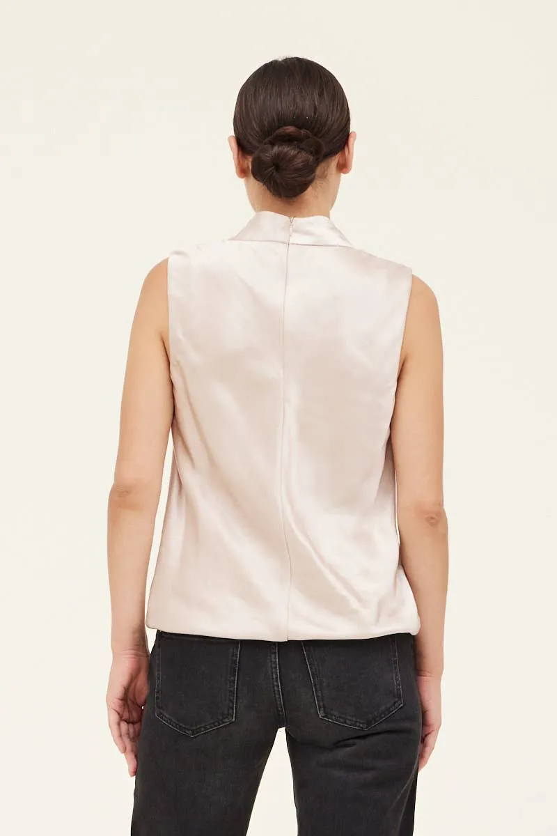 Champagne Satin Tank Top