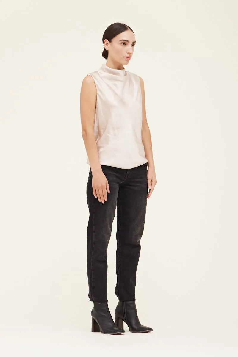 Champagne Satin Tank Top
