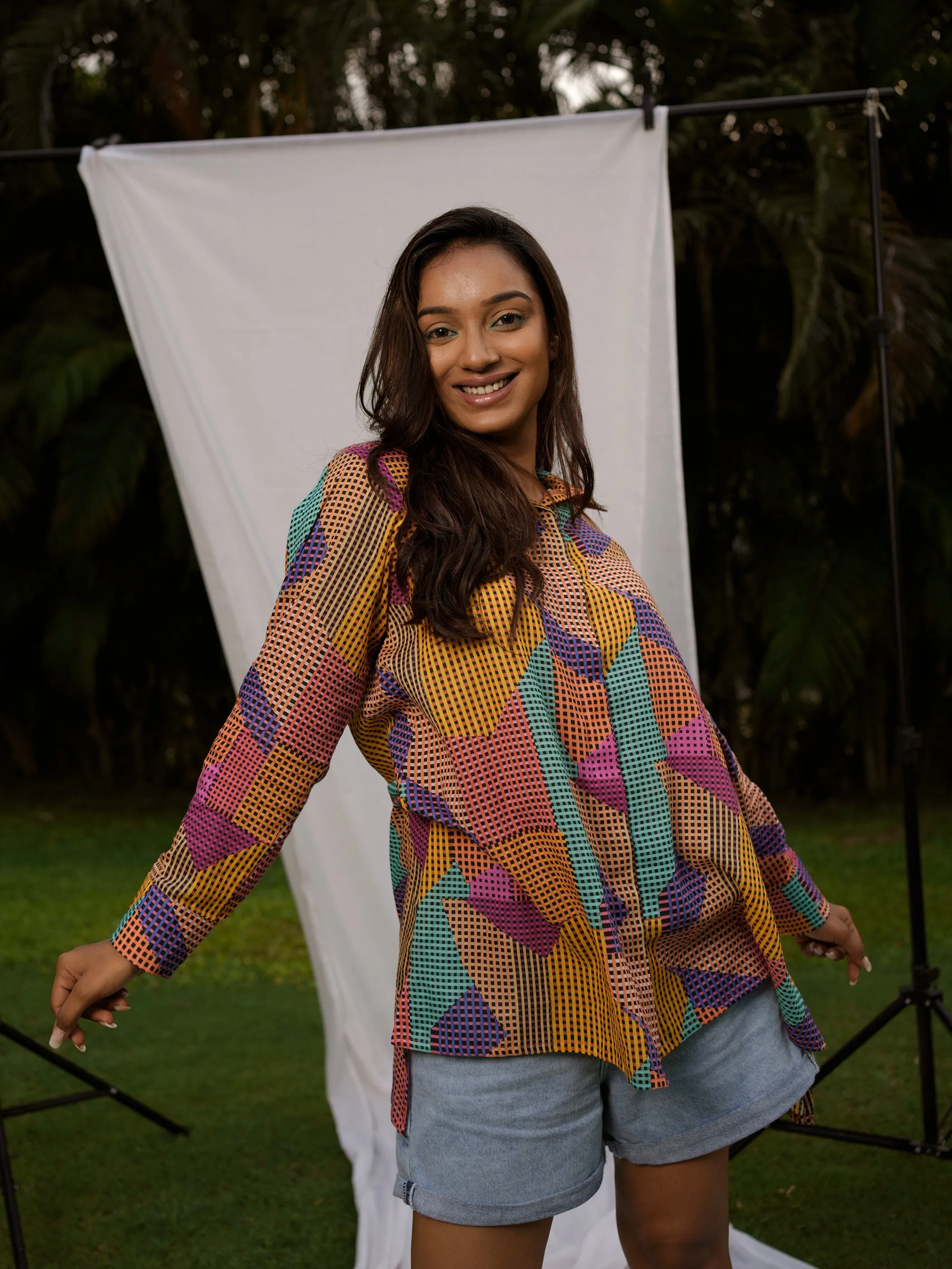 Checkered Confetti Relaxed Shirt