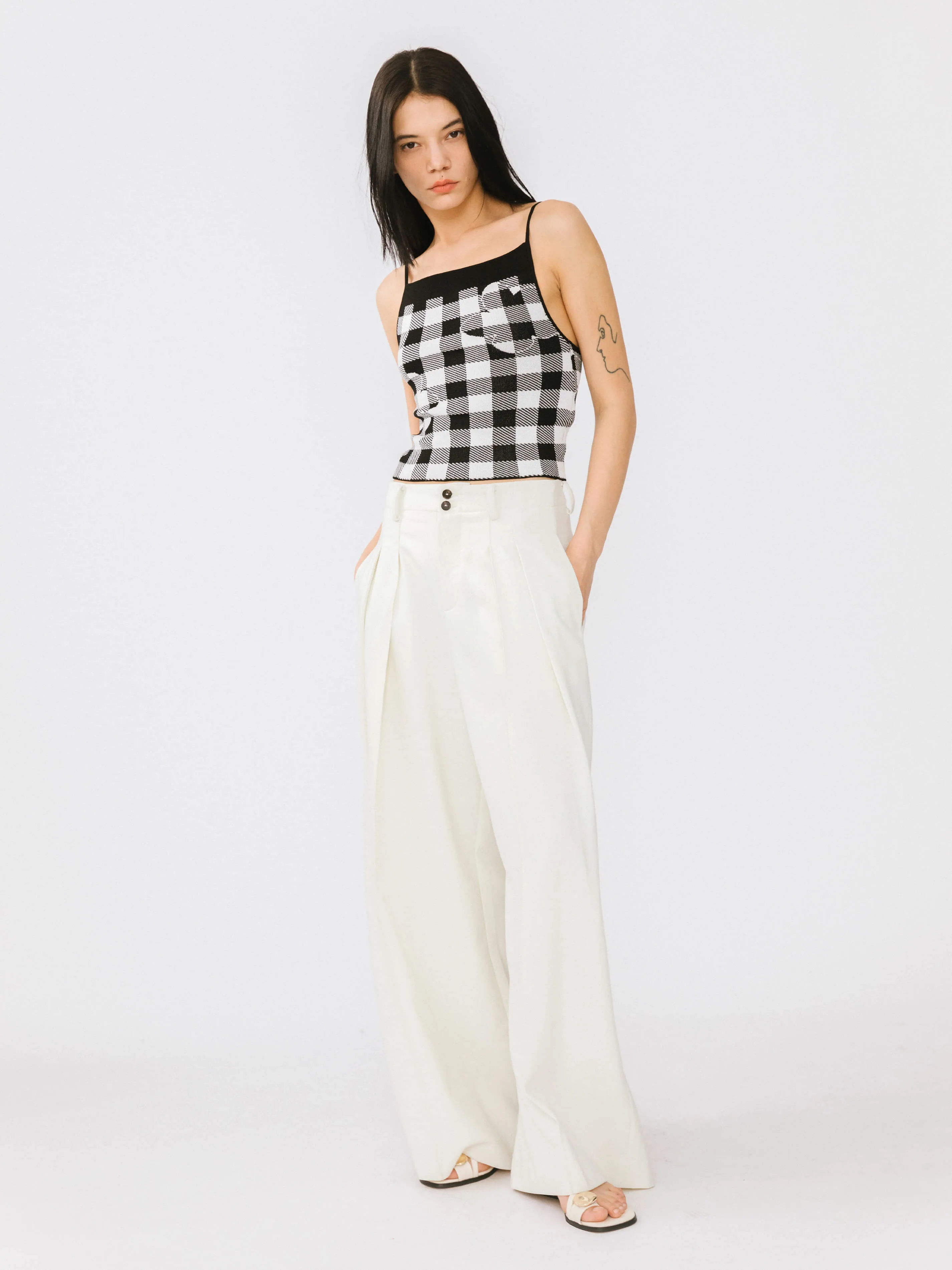 Checkered Knit Camisole top