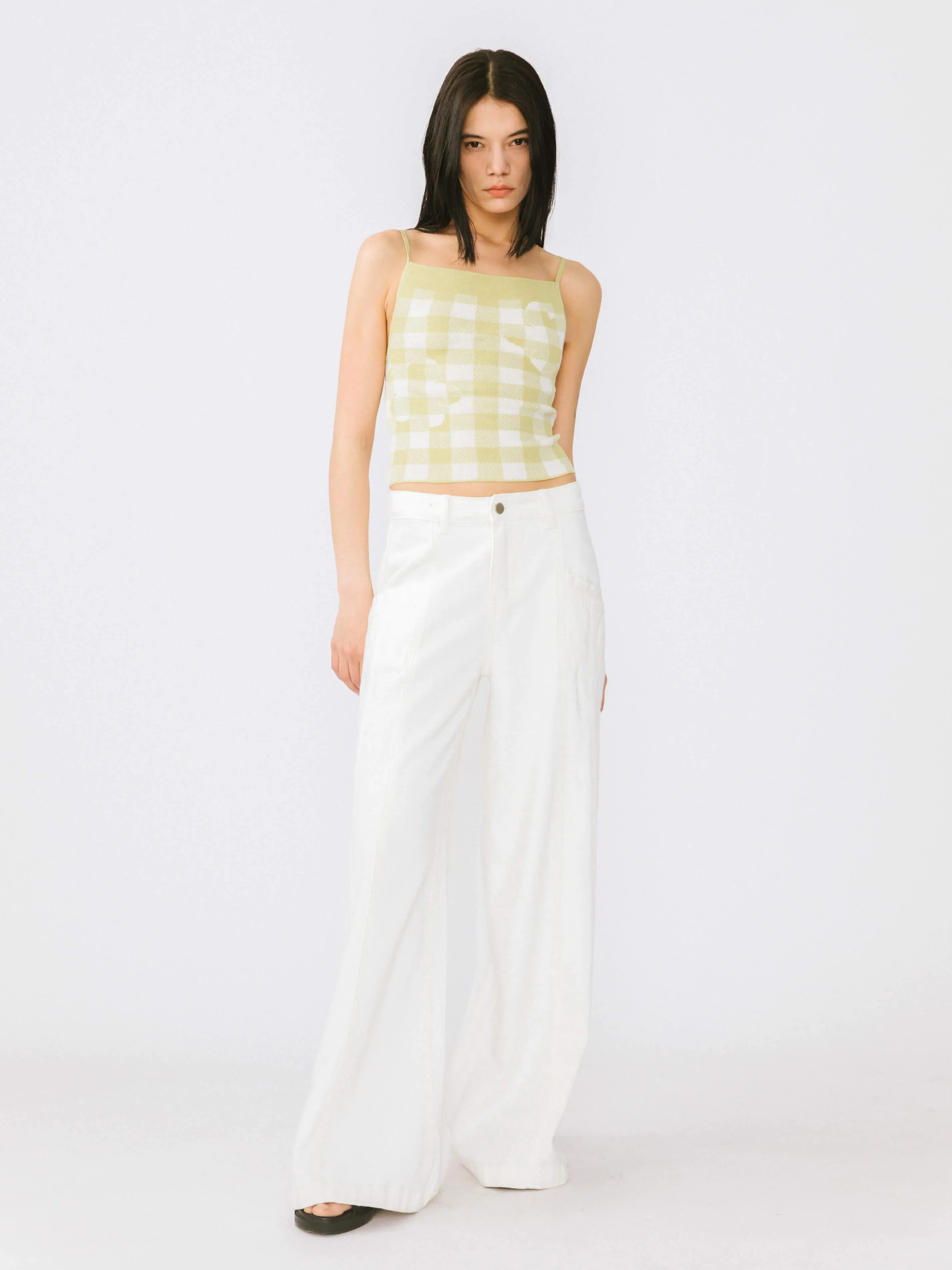 Checkered Knit Camisole top
