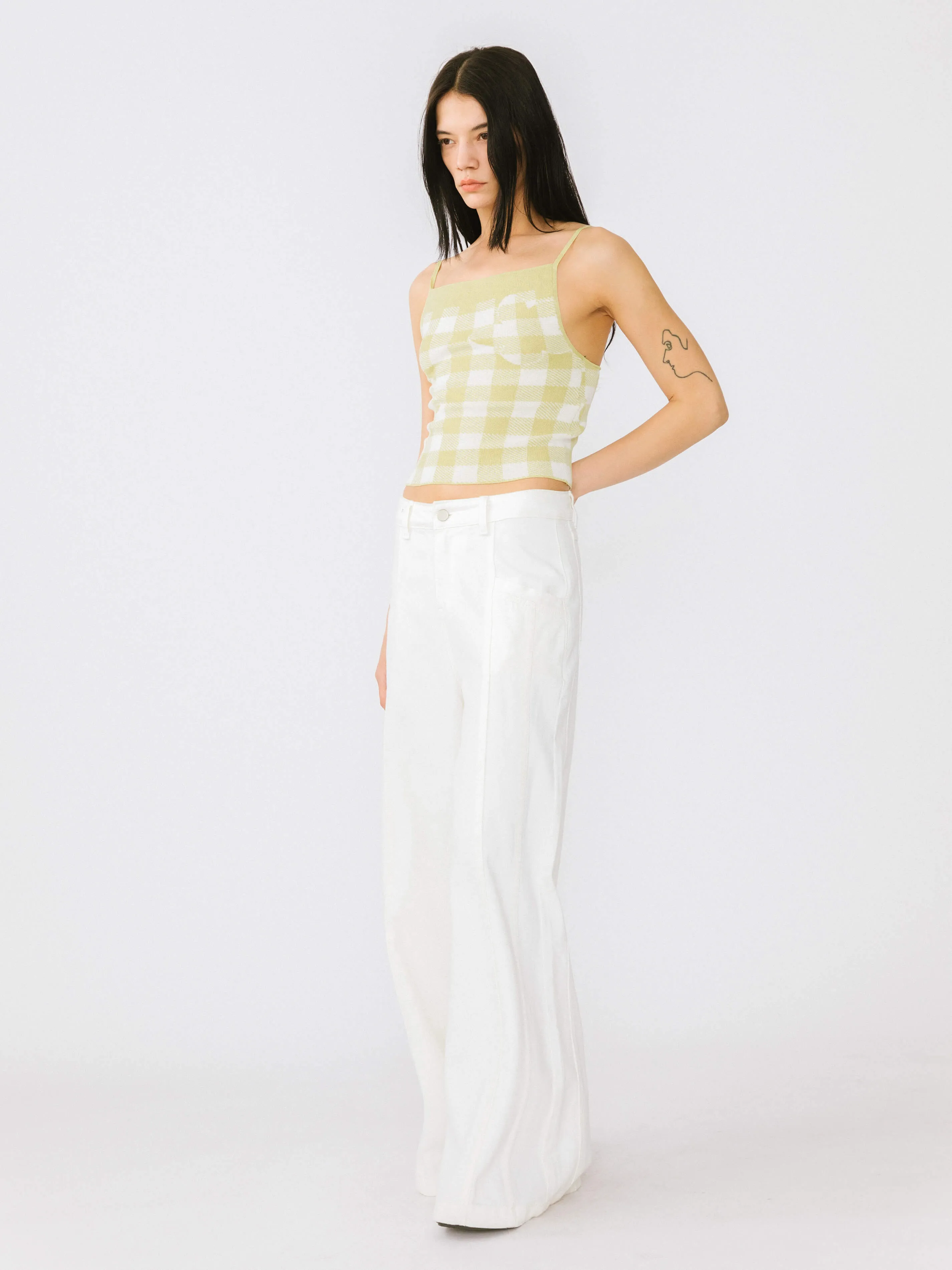 Checkered Knit Camisole top