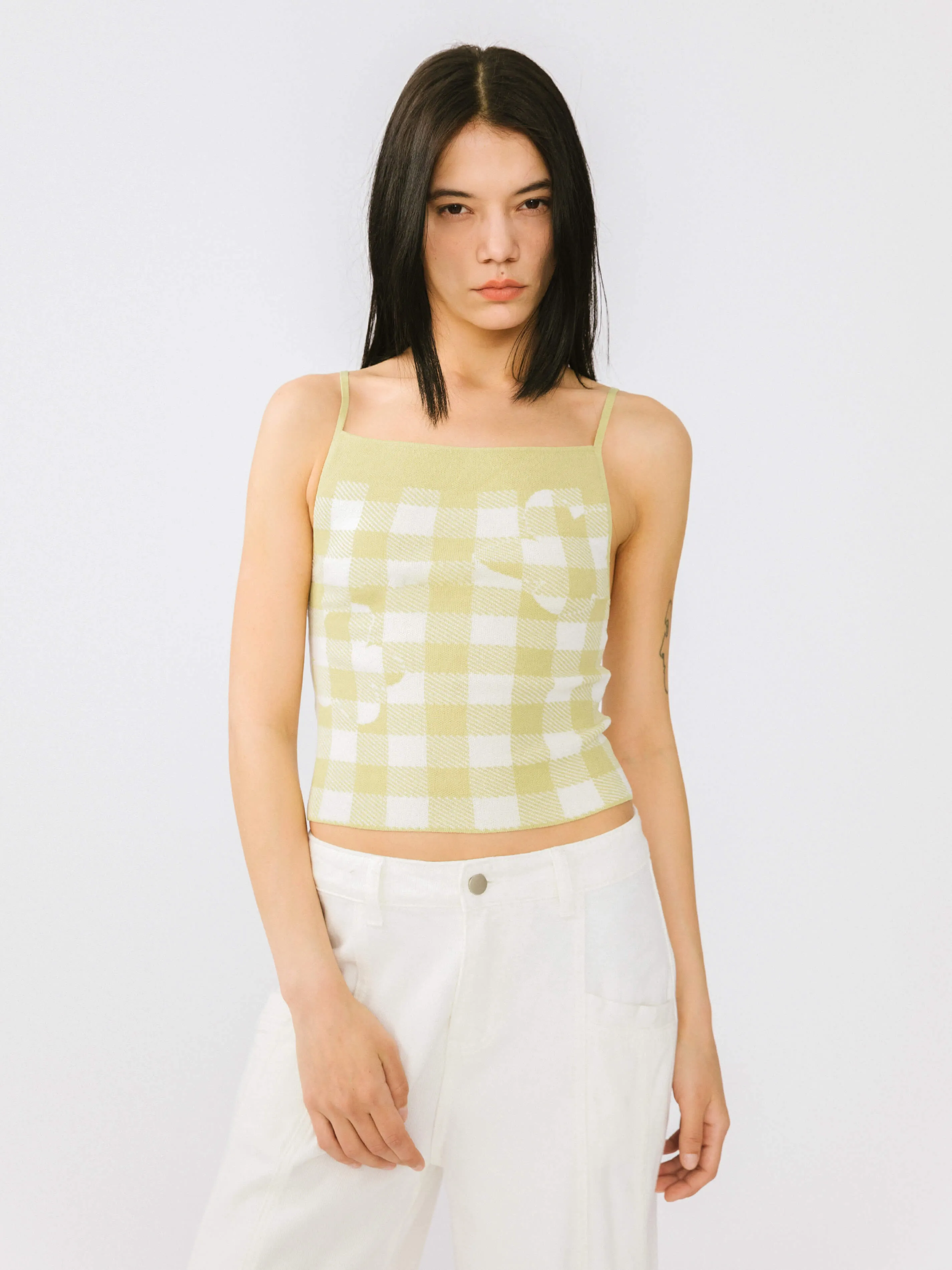 Checkered Knit Camisole top