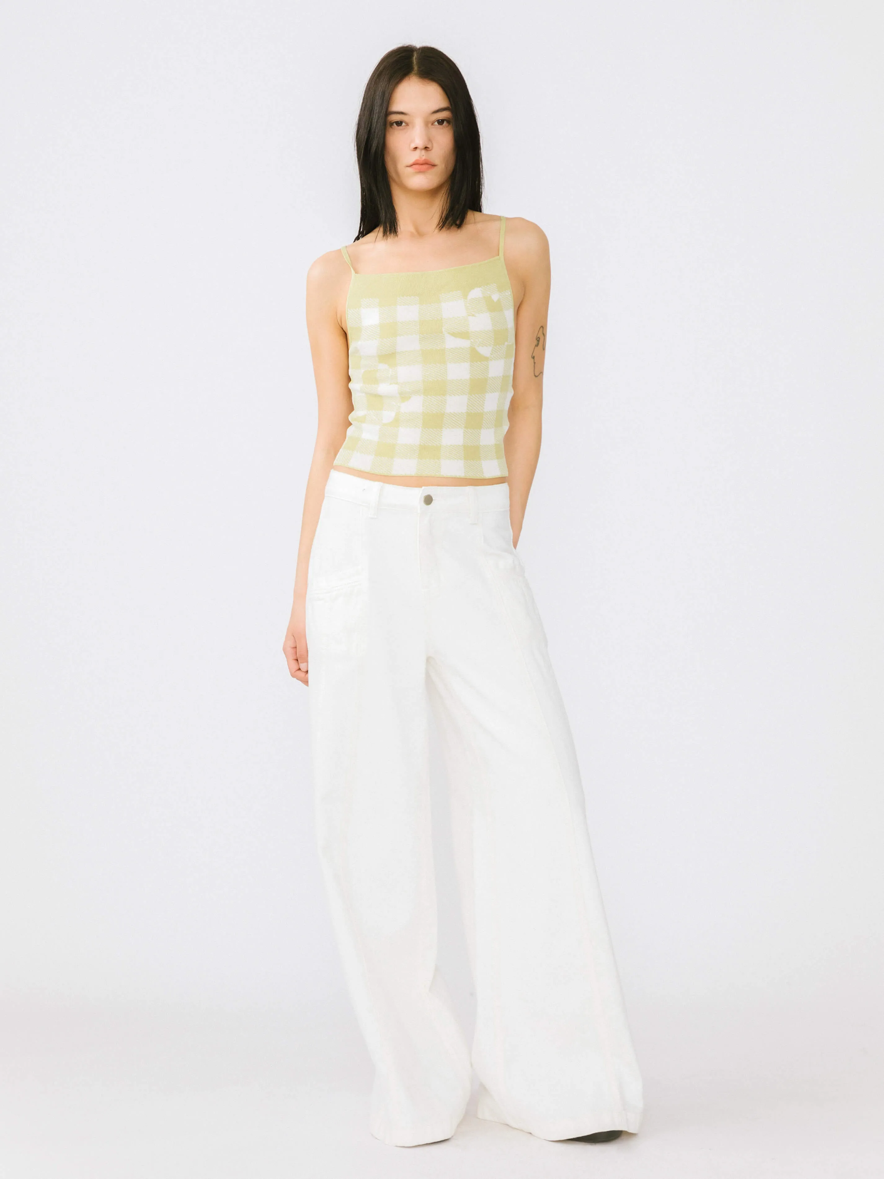 Checkered Knit Camisole top