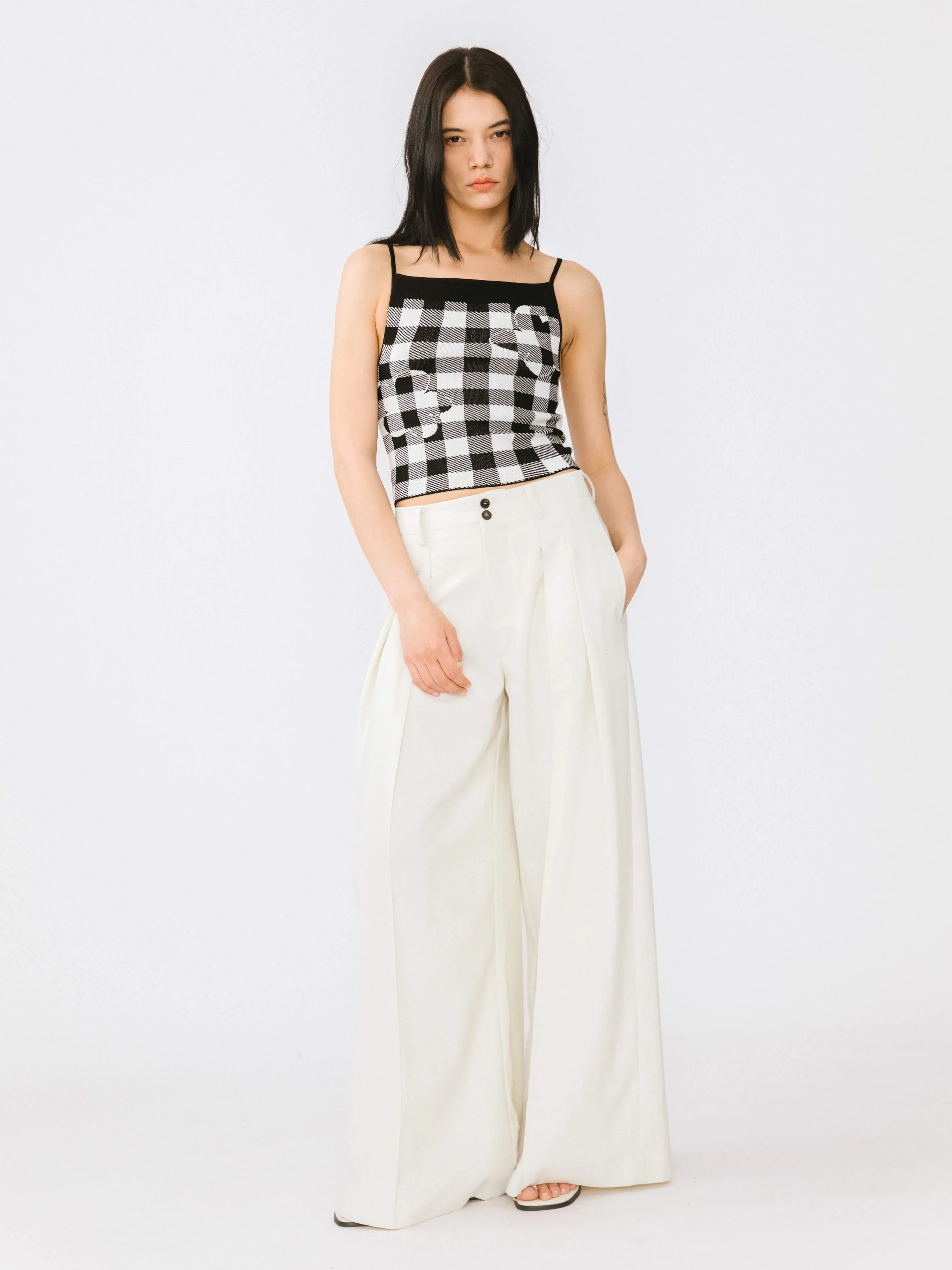 Checkered Knit Camisole top