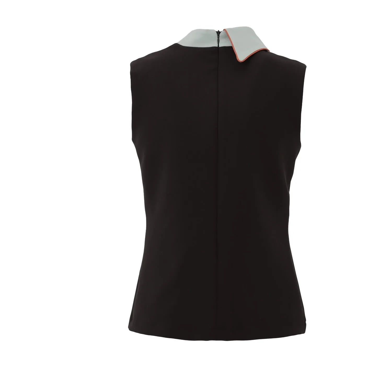 Chic Formal Sleeveless Top With Unique Collar Light Blue