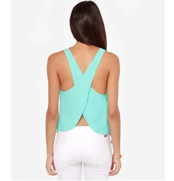 Chiffon Cross Back Top