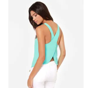 Chiffon Cross Back Top
