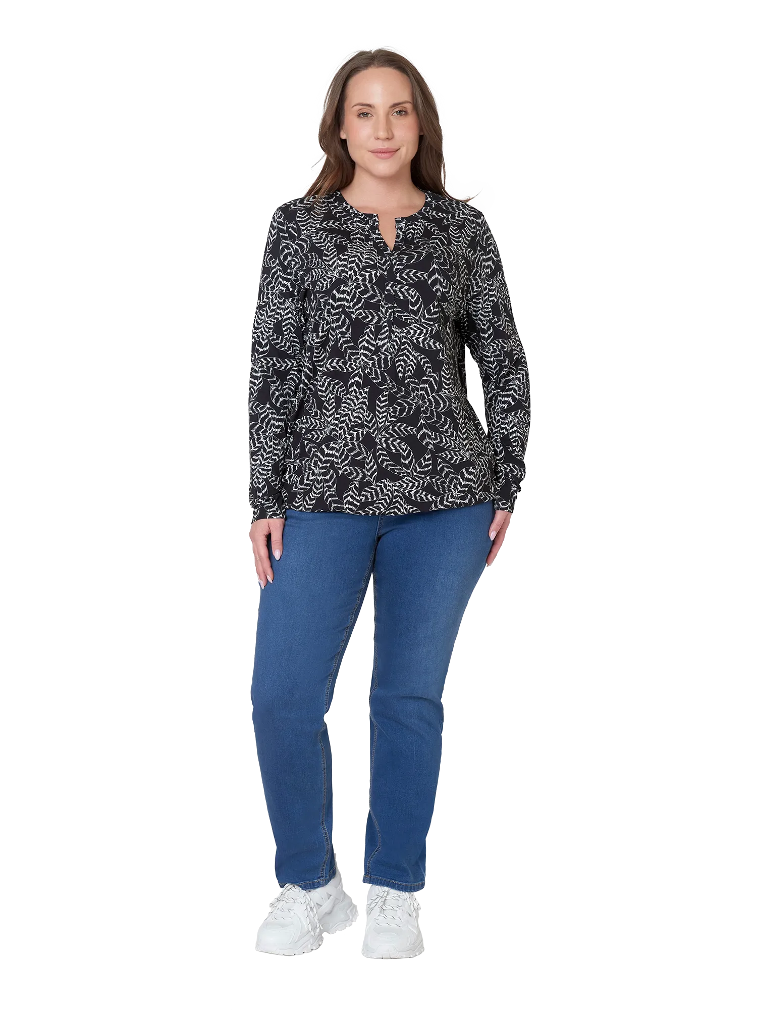 Ciso top zwart/wit bloem
