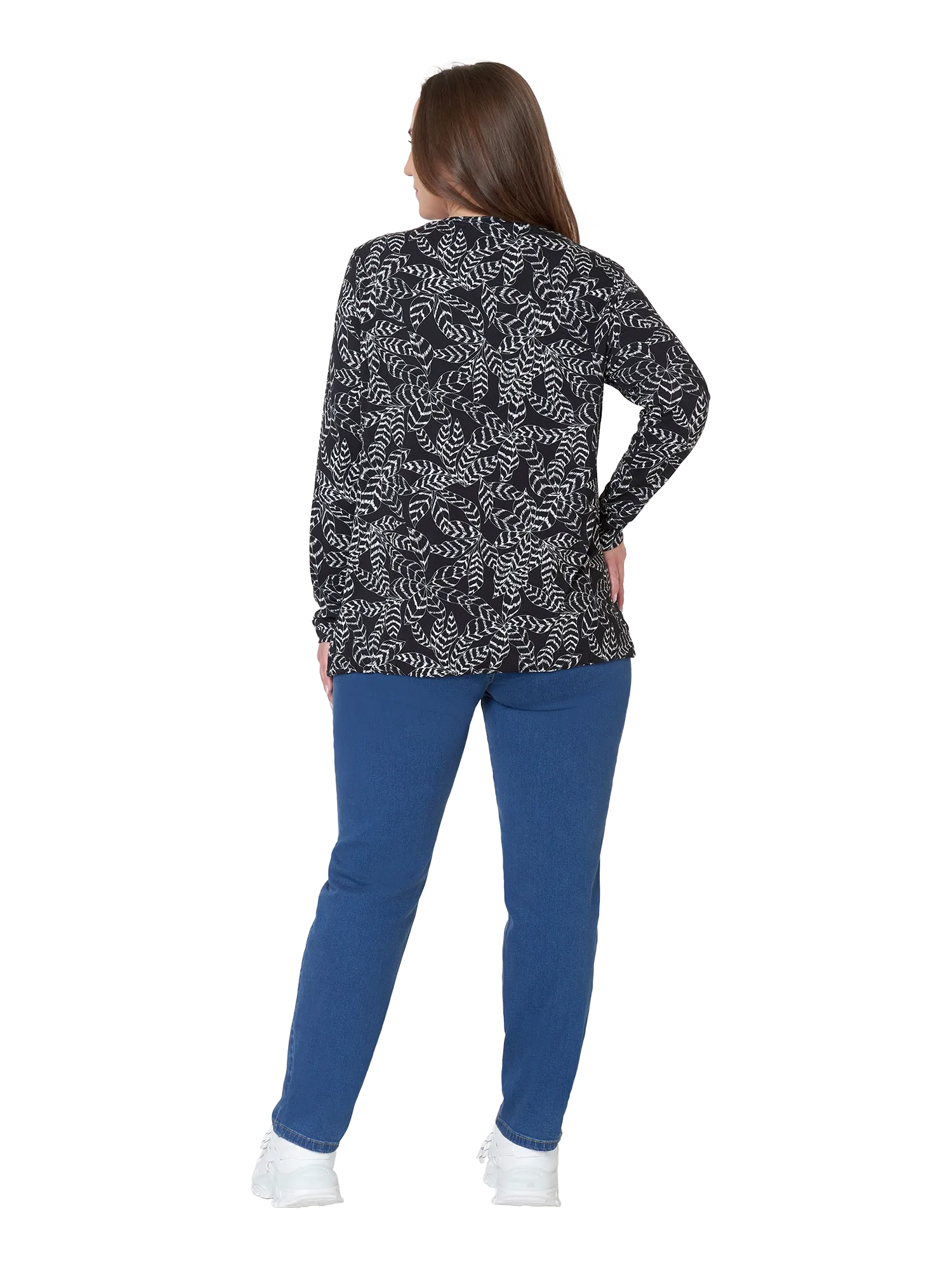 Ciso top zwart/wit bloem