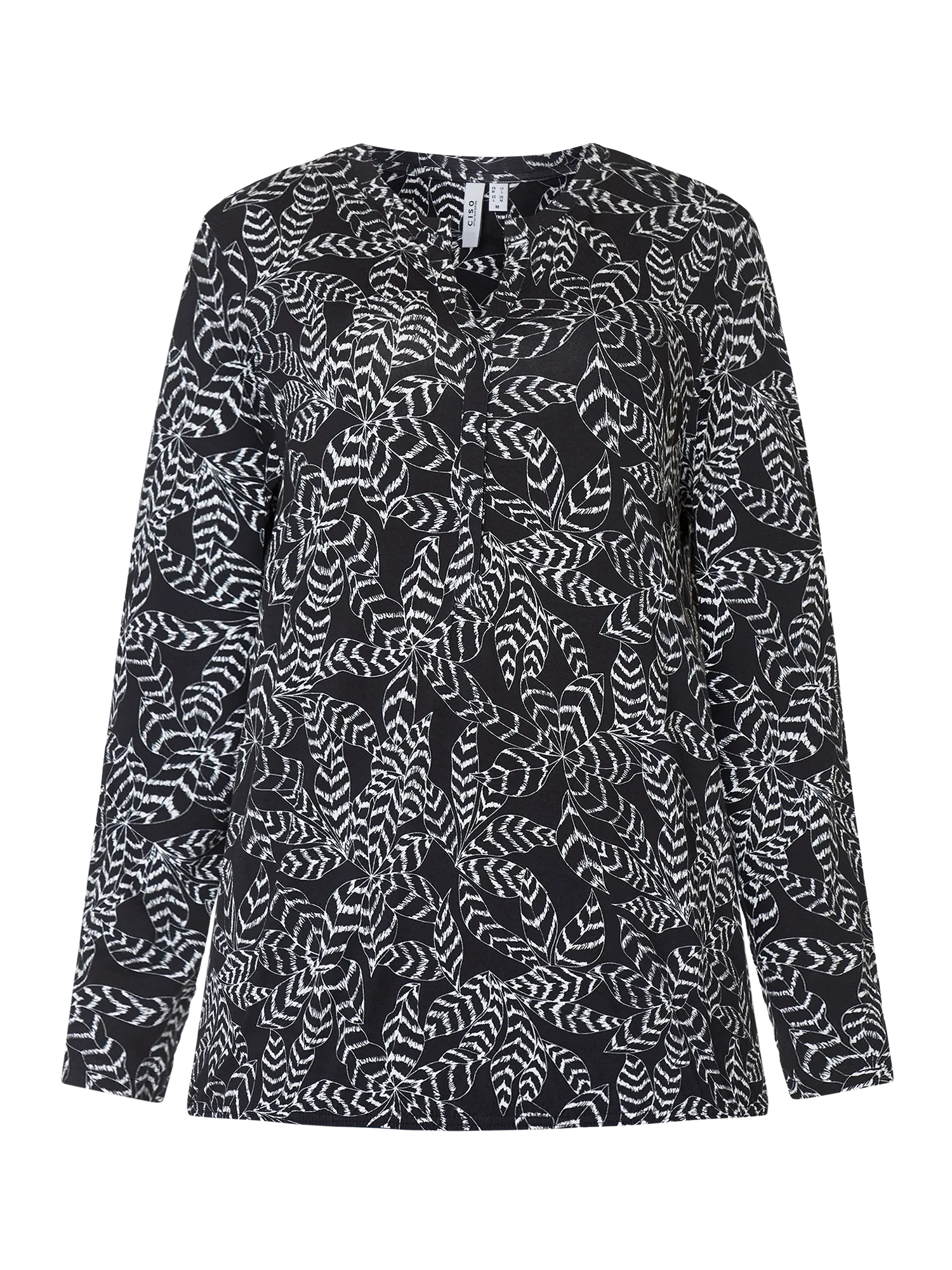 Ciso top zwart/wit bloem