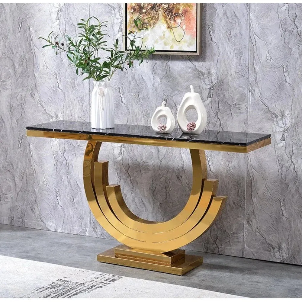 Classic Golden Console Table - Stainless Steel