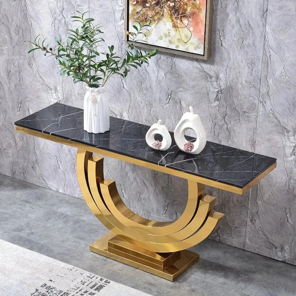 Classic Golden Console Table - Stainless Steel