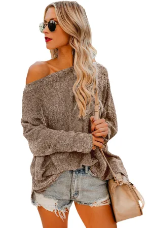 Coffee Drop Shoulder Lightweight Knitwear