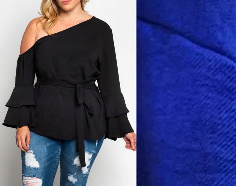 Cold Shoulder Ruffle Top