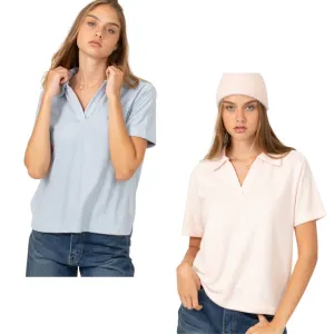 Collared Short Sleeve Top