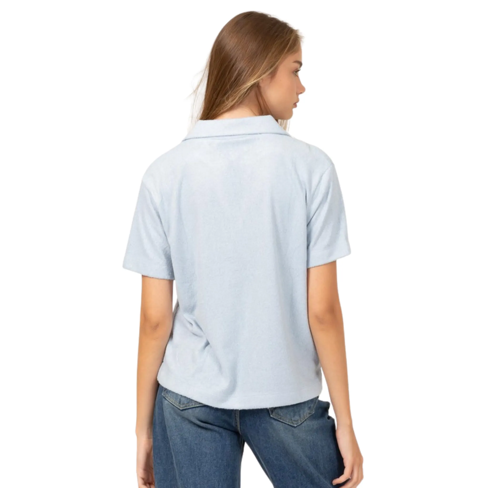 Collared Short Sleeve Top
