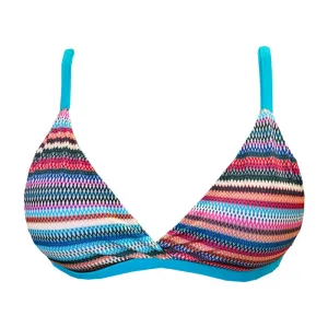 Colorful Stripes Brazilian Fixed Triangle Bikini Top