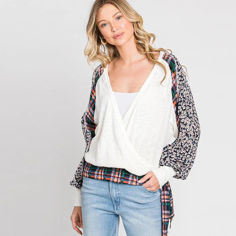 Combination Wrap Blouse