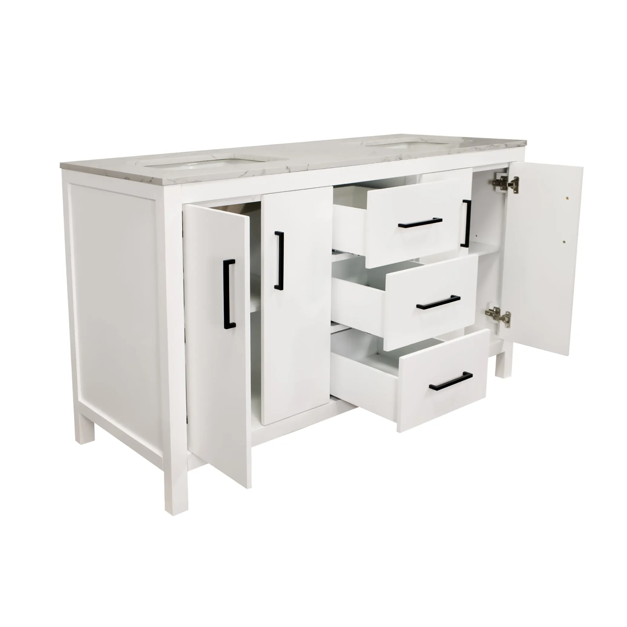 Copenhagen 60-inch Double Vanity with Engineered Marble Top