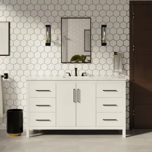 Copenhagen 60-inch Single Vanity with Engineered Marble Top