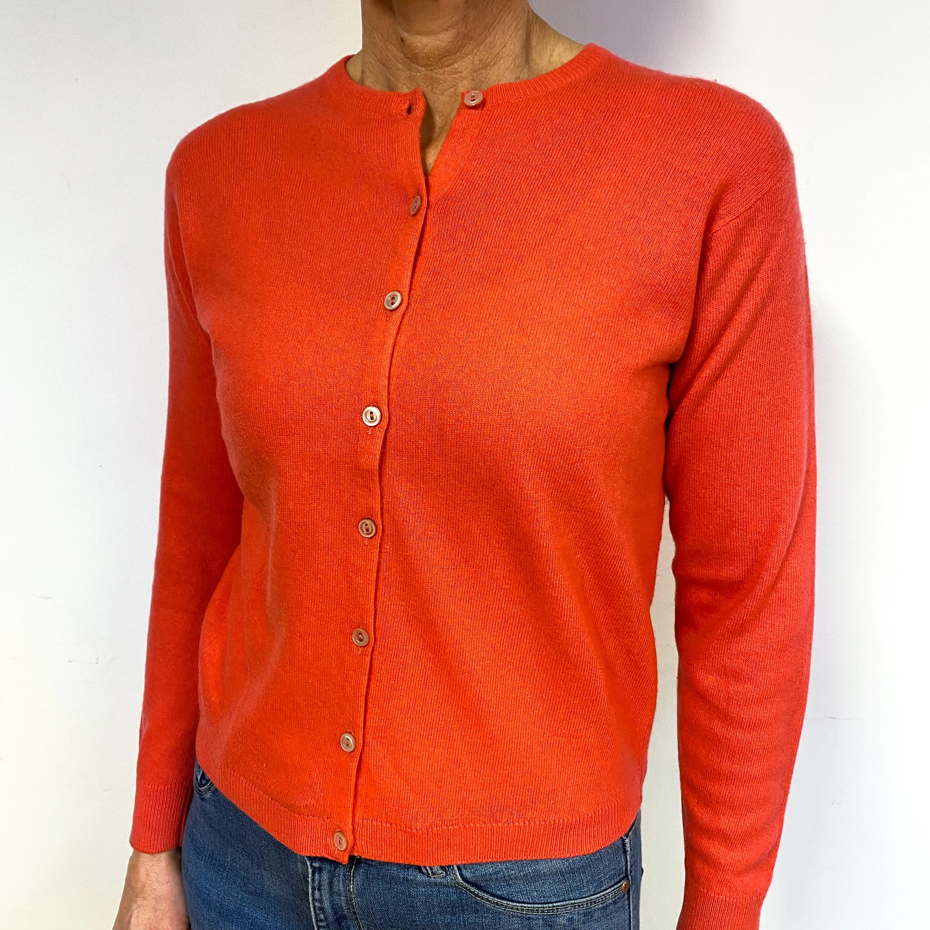 Coral Cashmere Cardigan Medium