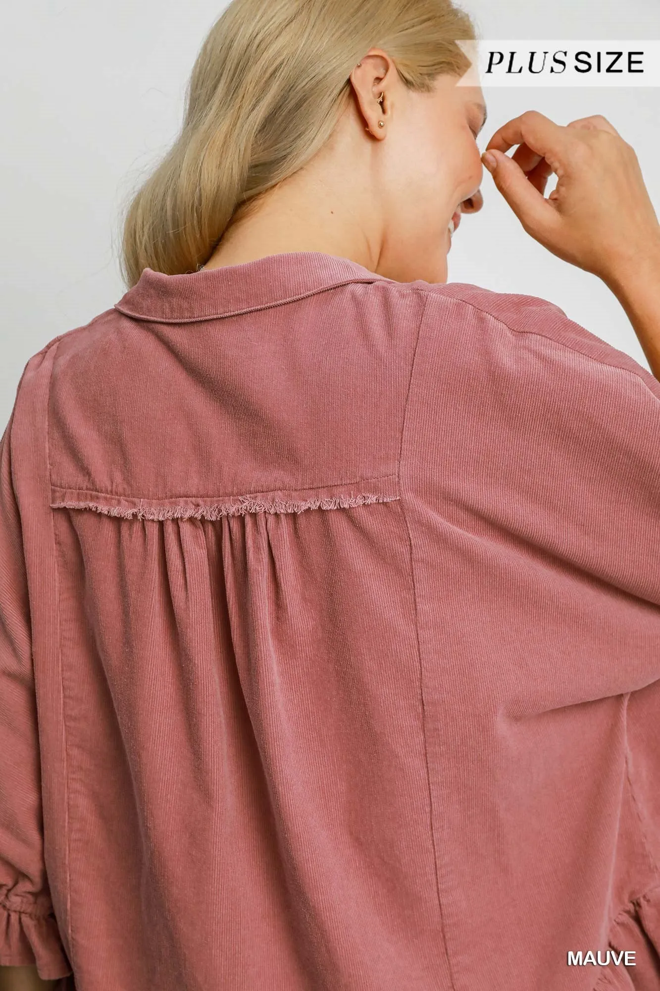Corduroy Ruffle Top #007