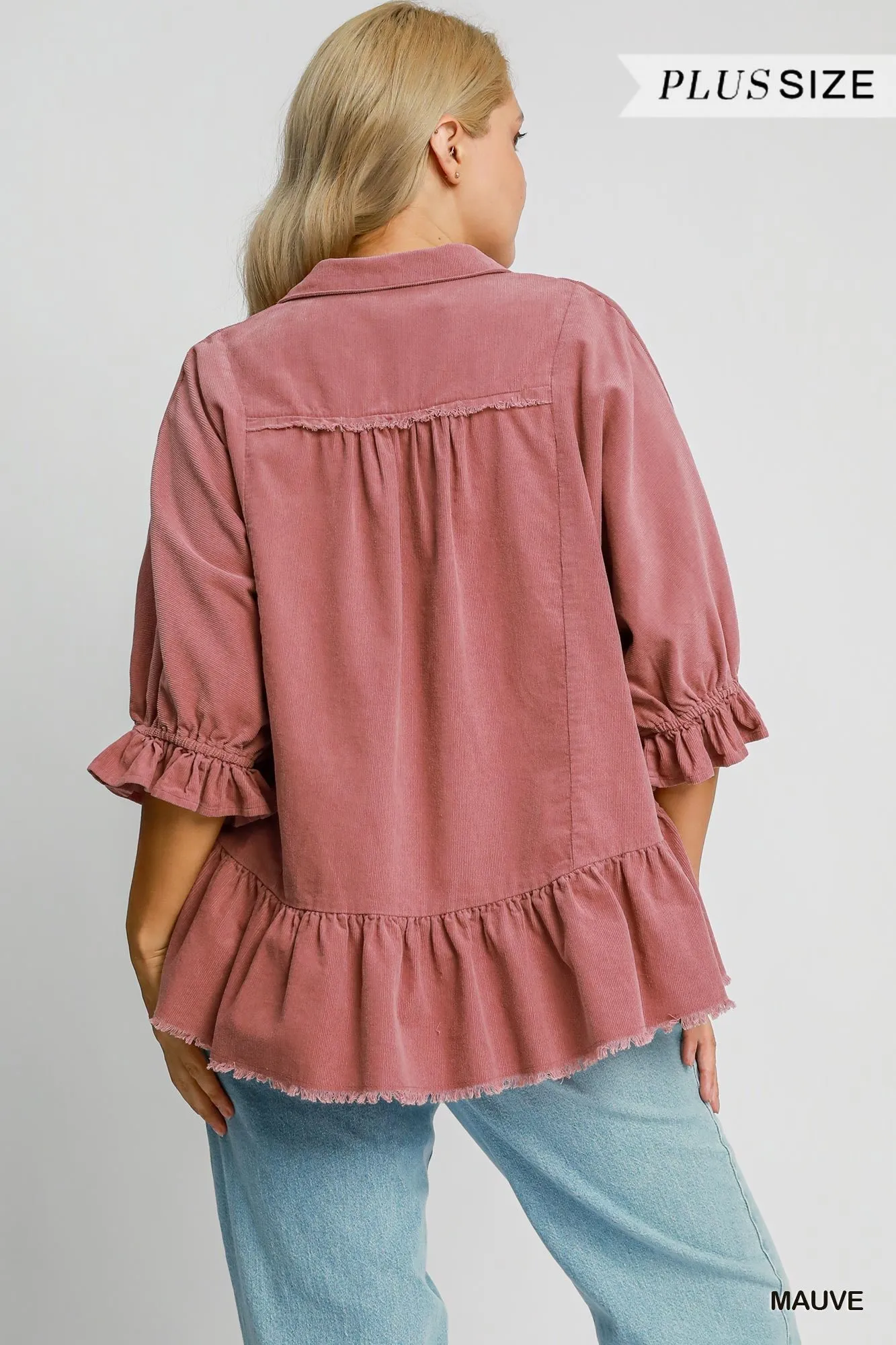Corduroy Ruffle Top #007