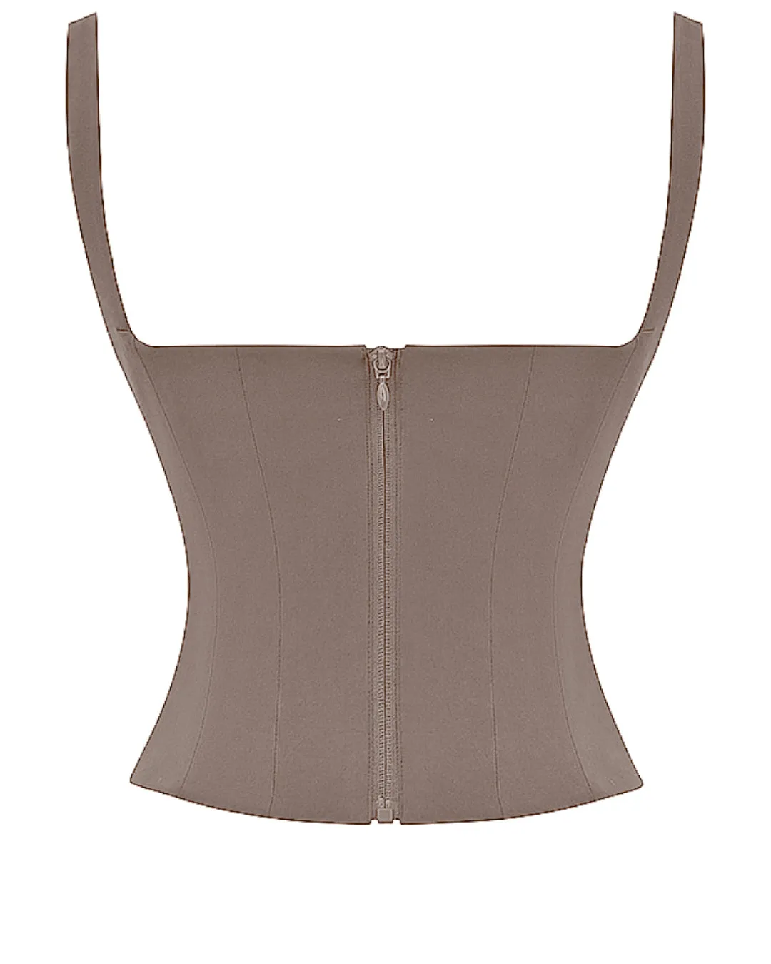 Corset Straps Eyelet Lace-up Tank Tops In Cappuccino