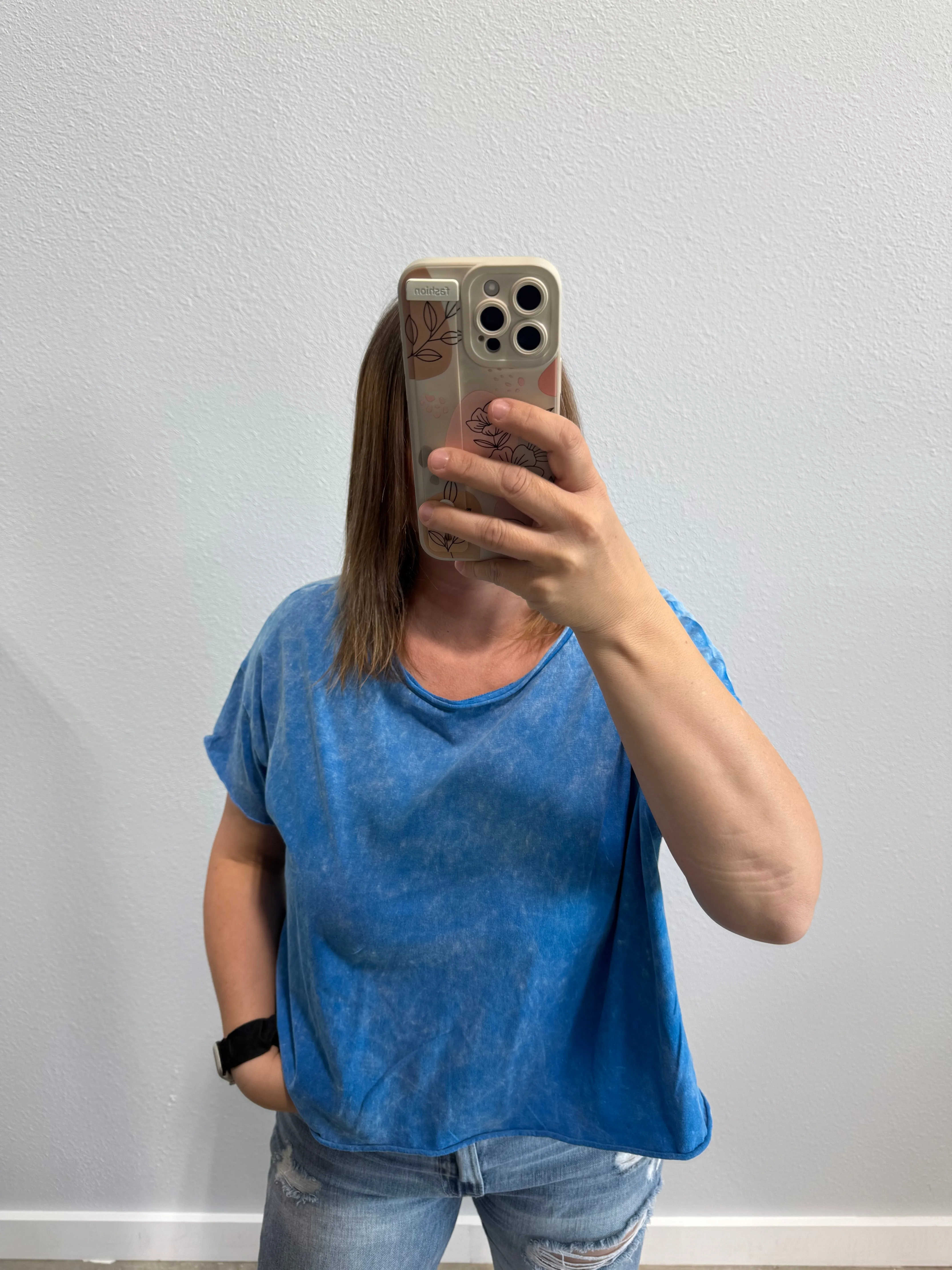 Cortney Casual Acid Wash Top