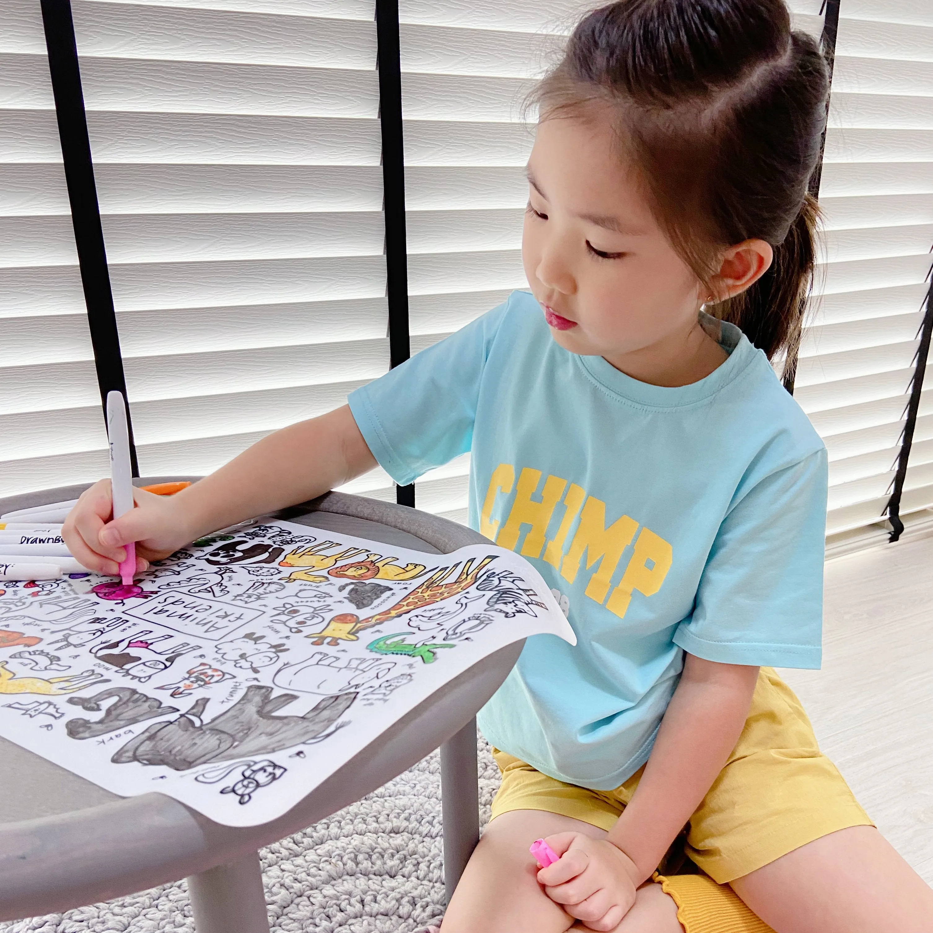 Cotton Statement Tee, Cerulean Blue
