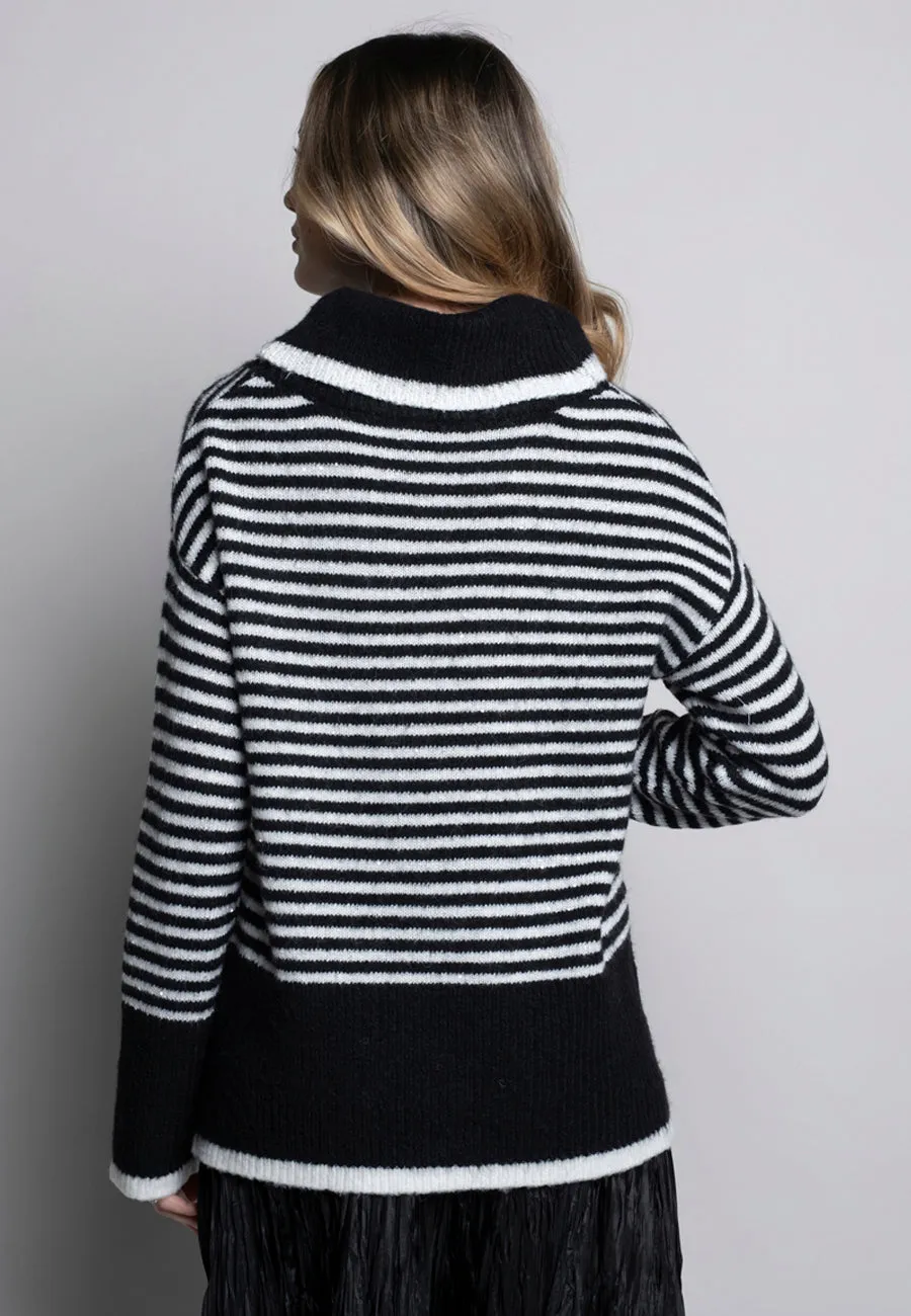 Cowl Neck Stripe Top