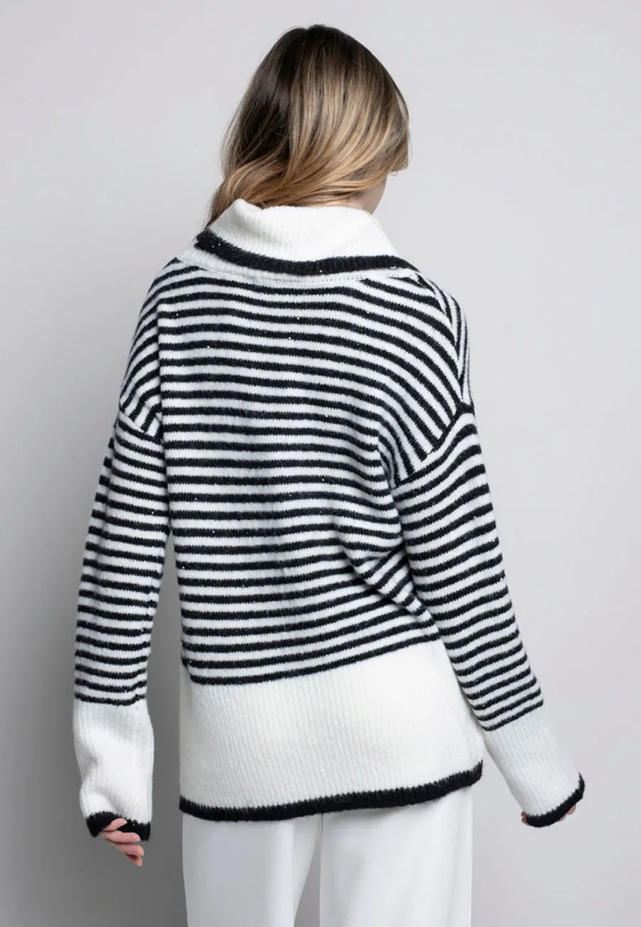Cowl Neck Stripe Top