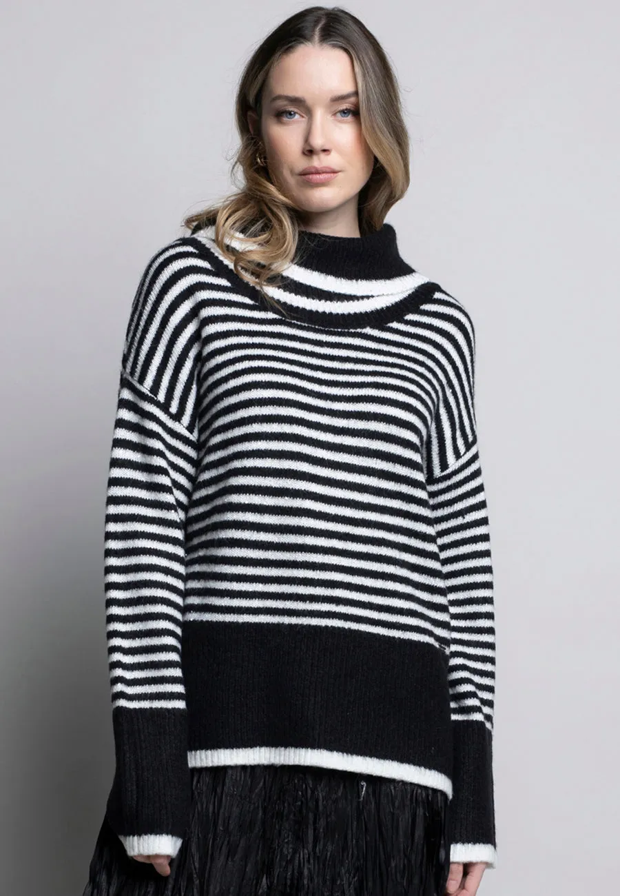 Cowl Neck Stripe Top