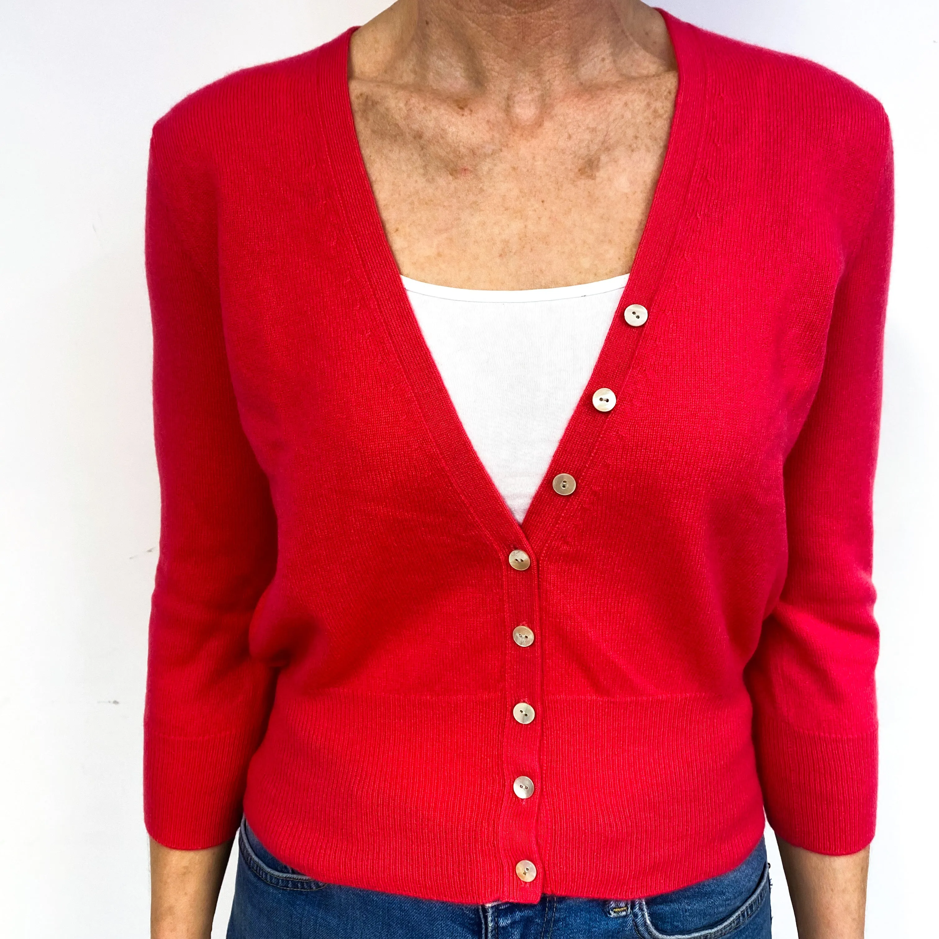 Cranberry Pink Cashmere Cardigan Medium
