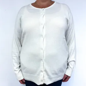 Cream Cashmere Crew Neck Cardigan Extra Large