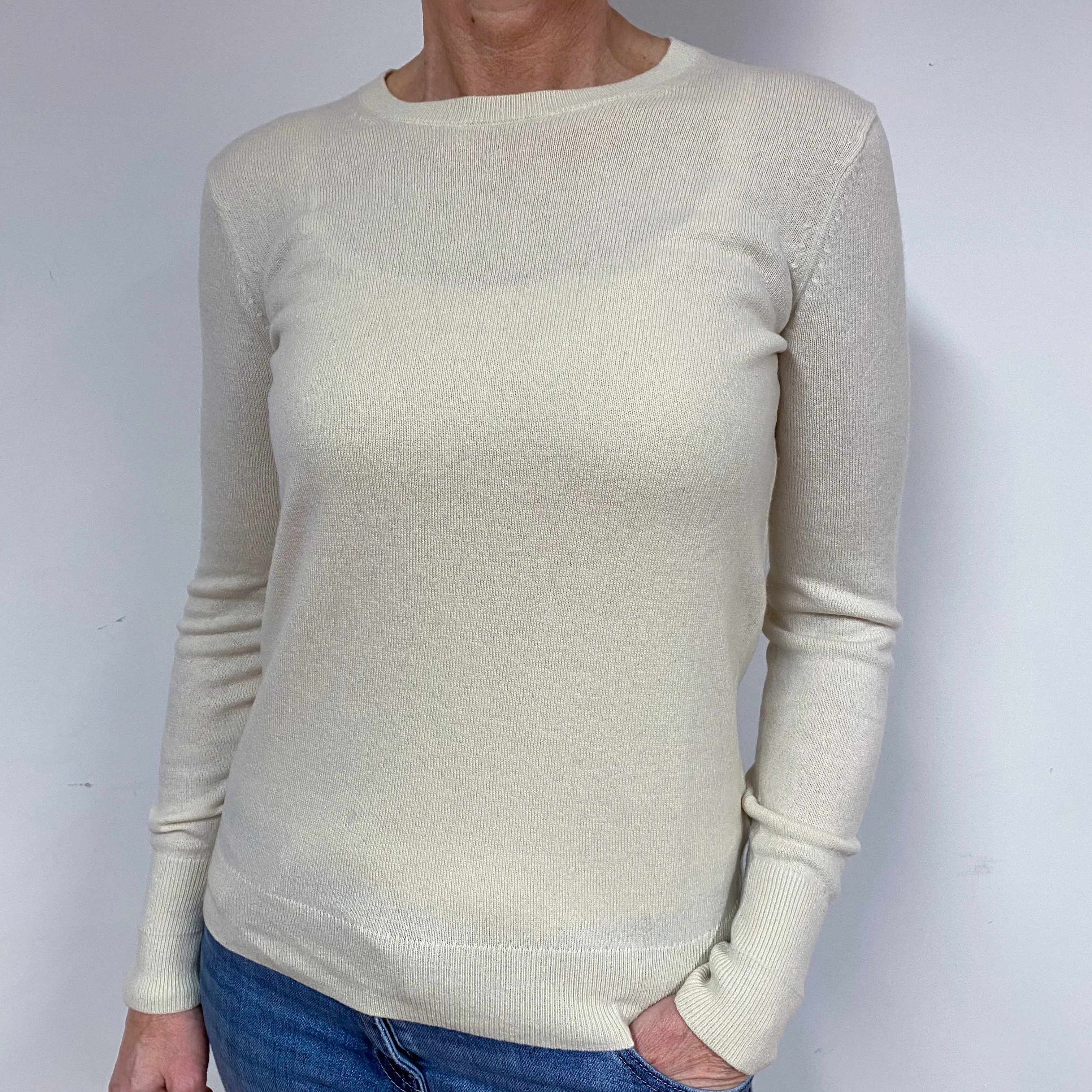 Cream Cashmere Crew Neck Jumper Medium